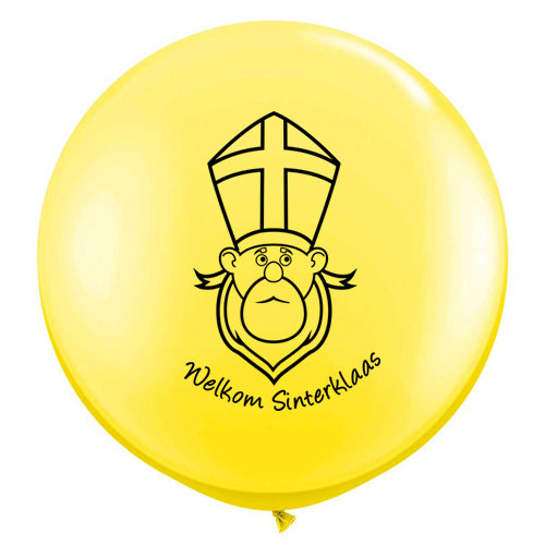 Bekijk Ballonnen.be Ballon "Welkom Sinterklaas" Geel (helium) bestel